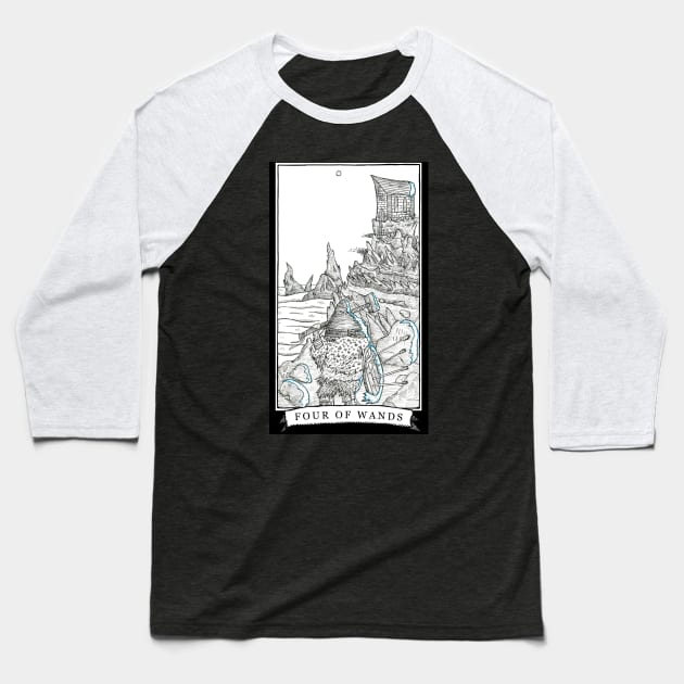 The Four of Wands - The Tarot Restless Baseball T-Shirt by WinslowDumaine